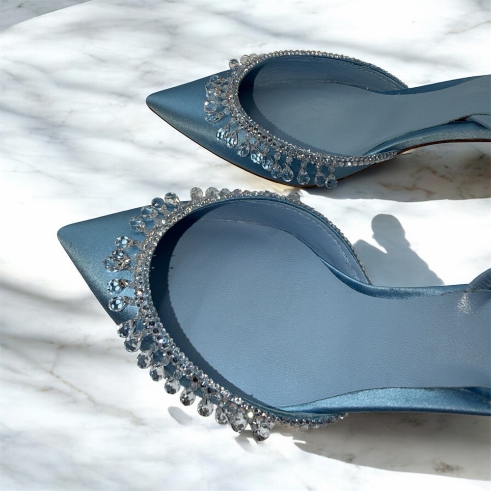 Rene Caovilla 60MM Crystal & Satin Slingback Pumps - Picture 3 of 5